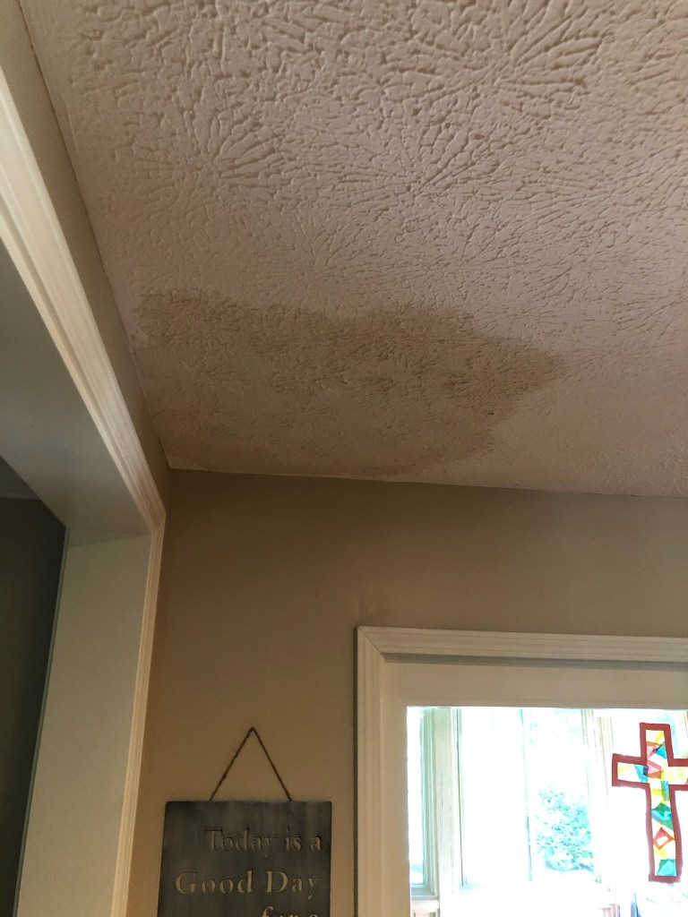 Drywall blended into existing ceiling texture